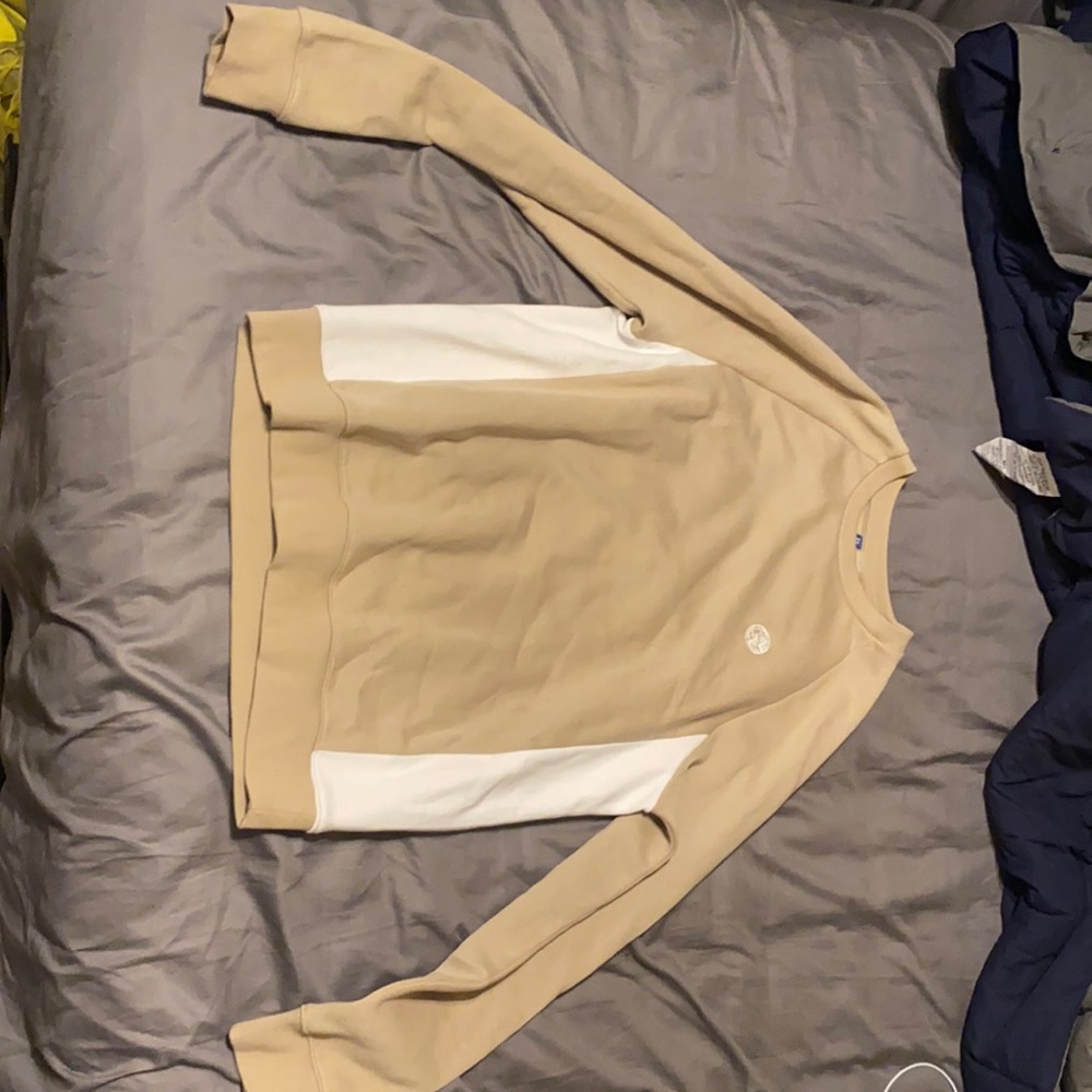 Divided (H&M) Tan/White Crewneck Sweater
